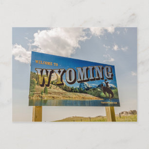 Willkommen beim Zeichen von Wyoming - Staat Border Postkarte