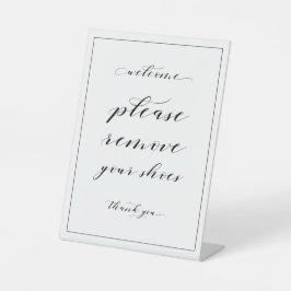 Willkommen Bitte entfernen Sie Ihr Schuhschild Sockelschild