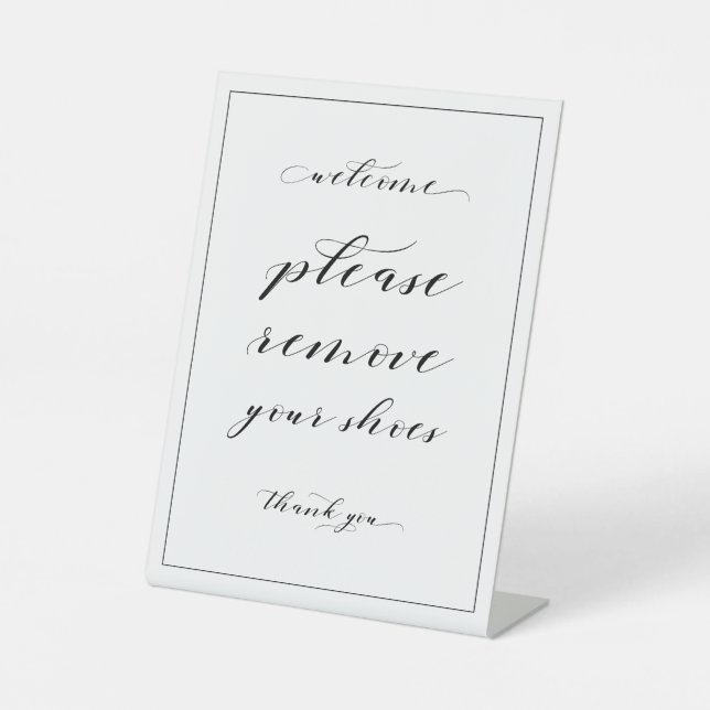 Willkommen Bitte entfernen Sie Ihr Schuhschild Sockelschild (Vorderseite)