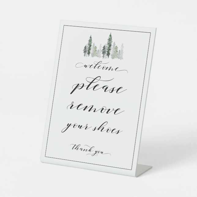 Willkommen Bitte entfernen Sie Ihr Schuhschild Sockelschild (Vorderseite)