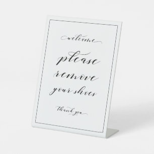 Willkommen Bitte entfernen Sie Ihre Schuhe Waldsch Sockelschild