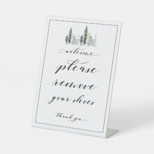 Willkommen Bitte entfernen Sie Ihre Schuhe Waldsch Sockelschild