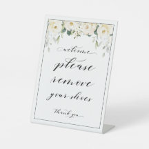 Willkommen Bitte entfernen Sie Ihre Schuhe weißes