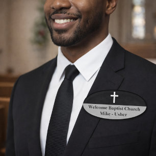 Willkommen Black White Christian Church Platzanwei Namenschild