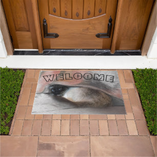 WILLKOMMEN Blaue Augen Siamese Kätzchen Unter Deck Fußmatte