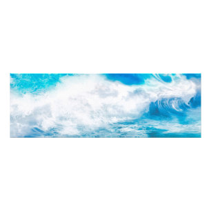 WILLKOMMEN BLAUE WAVES FOTODRUCK