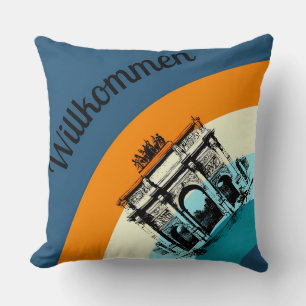 Willkommen Brandenburg Gate Retro Art Throw Kissen