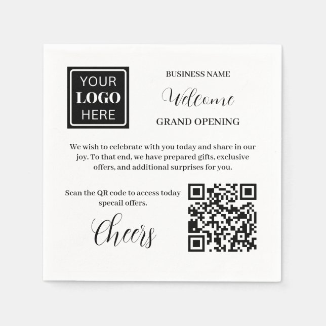 Willkommen Business Grand Opening Serviette (Vorderseite)