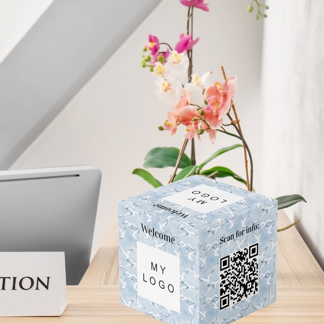 Willkommen Business-Logo QR-Code-Menü am Meer Tabe Würfel (Von Creator hochgeladen)