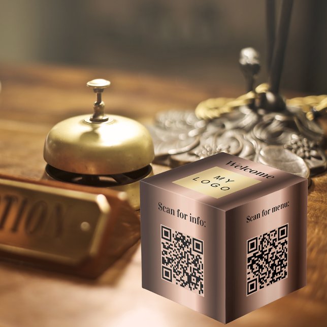 Willkommen Business Logo QR Codes Bronze Info Tabe Würfel (Von Creator hochgeladen)