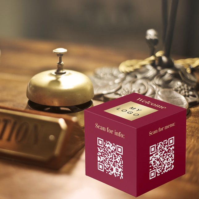 Willkommen Business Logo QR Codes burgundinfo Tabe Würfel (Von Creator hochgeladen)