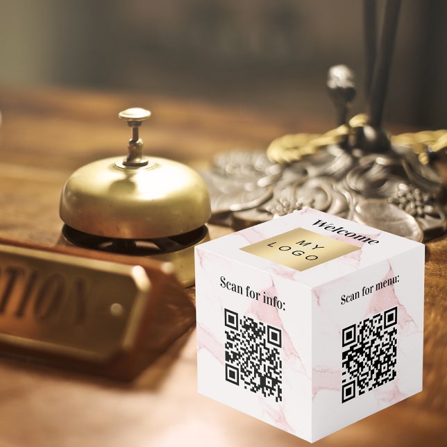 Willkommen Business Logo QR Codes Marmorinfo Tabel Würfel (Von Creator hochgeladen)