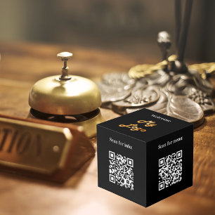 Willkommen Business Logo QR-Kenntafel Würfel