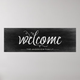 Willkommen Chalkboard Look mit trendy Typografie Poster