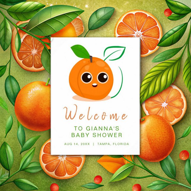 Willkommen Clementine Orange Fruit Baby Dusche Poster (Von Creator hochgeladen)