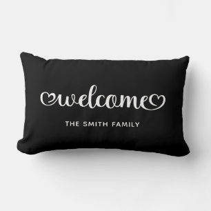 Willkommen Cute Hearts Schrift Lendenkissen