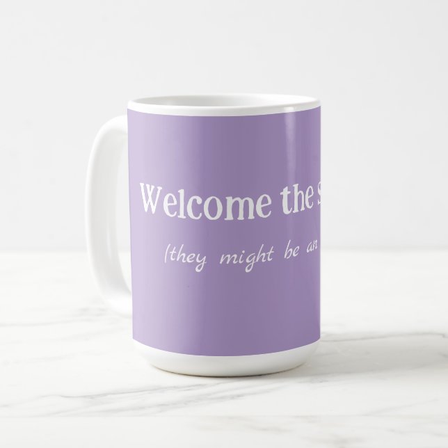 Willkommen dem Fremden Kaffeetasse (Vorderseite Links)