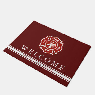Willkommen des Feuerwehrmann-Malteserkreuz-  Fußmatte