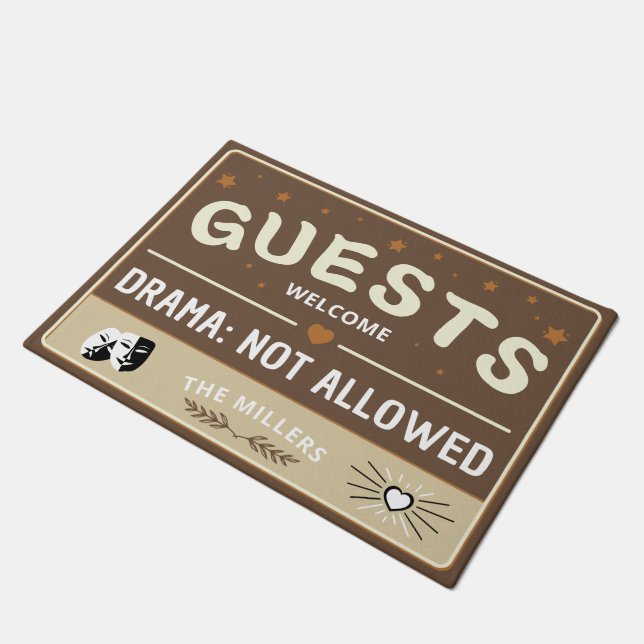 Willkommen - Drama nicht erlaubt Familienname Fußmatte (Schrägansicht)