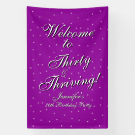 Willkommen Dreißig-Rivierrosa Lila 30. Geburtstag Banner