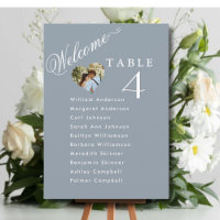 Willkommen Dusty Blue Wedding Plan Cards