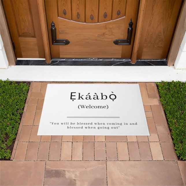 Willkommen | Ekaabo Yoruba Door Mat Fußmatte (Außenbereich)