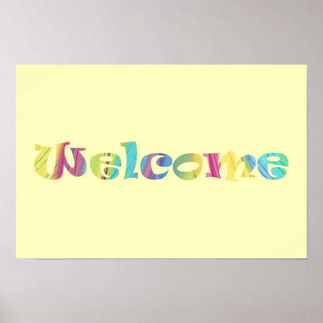 Willkommen Farbenfrohe Pasta Word Art Poster (Vorne)