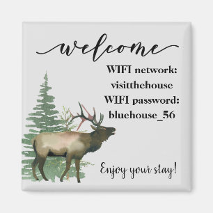 Willkommen Ferienhaus Elk WIFI Info Magnet