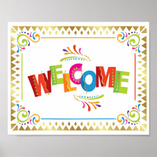 WILLKOMMEN Fiesta Party Signa Print Poster