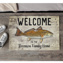 Willkommen Fischen Rotbarsch Familie Name Zuhause  Fußmatte