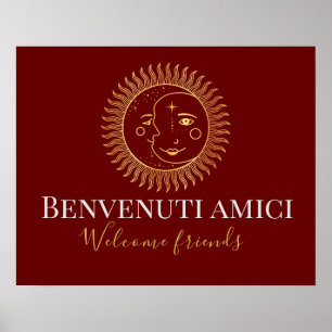 Willkommen Freunde Englisch / Italienisch Poster