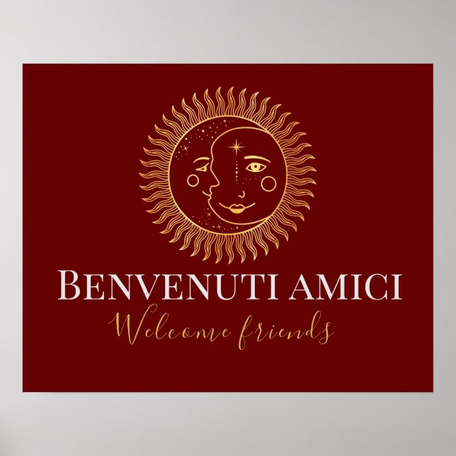 Willkommen Freunde Englisch / Italienisch Poster (Vorne)