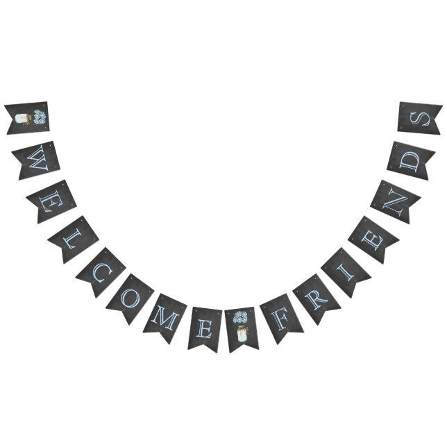 Willkommen Freunde im Chalkboard Look Wimpelkette (Alle)