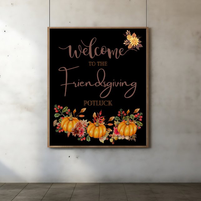 Willkommen Friendsgiving Potluck Herbstfeier Poster (Von Creator hochgeladen)