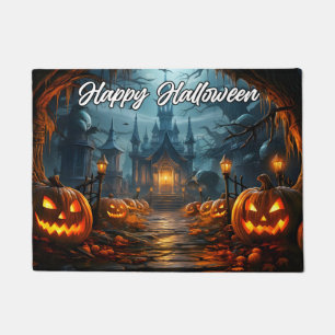 Willkommen   Frohe Halloween Nefarious Pumpkins Fußmatte