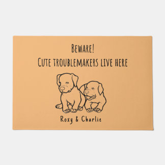 Willkommen Funny Pet Doormat Custom 2 Dog Namen Fußmatte