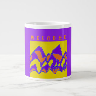 WILLKOMMEN FÜR SIE LILA UND MUSTARD Jumbo-Tasse