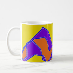 WILLKOMMEN FÜR SIE LILA UND MUSTARD KAFFEETASSE