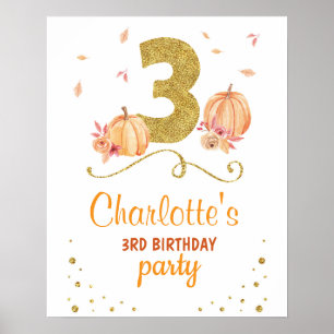 Willkommen Geburtstag 3. Party Poster Pumpkin Thre