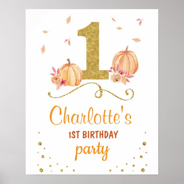 Willkommen Geburtstagsparty Poster Pumpkin 1. (Vorne)