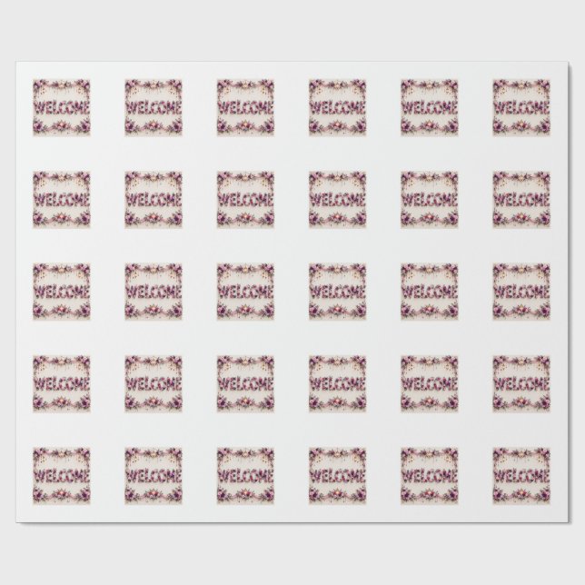 Willkommen  geschenkpapier (Flach)