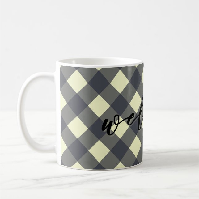 WILLKOMMEN - GINGHAM KAFFEETASSE (Links)