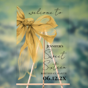 Willkommen Goldener Bogen Coquette Schriftzug Swee Acrylschild