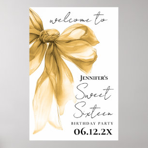 Willkommen Goldener Bogen Coquette Schriftzug Swee Poster