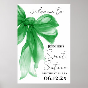 Willkommen Grüner Bogen Kokette Schrift Sweet 16 Poster