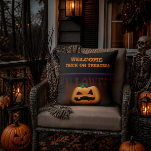 Willkommen Halloween-Süßigkeitenbettler Kissen