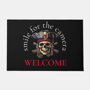 Willkommen Happy Pirate Skull Doormat Fußmatte