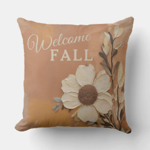 Willkommen Herbst-Dekor verbranntes Orange Beige B Kissen
