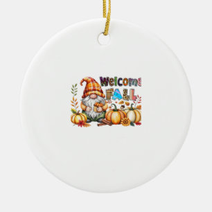 Willkommen Herbst Gnome Klassisches T-Shirt.png Keramik Ornament