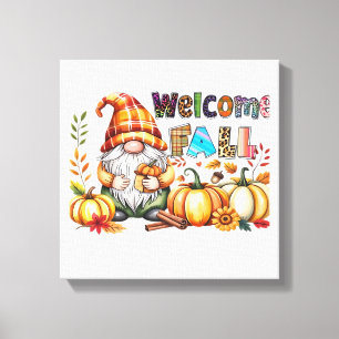 Willkommen Herbst Gnome Klassisches T-Shirt.png Leinwanddruck